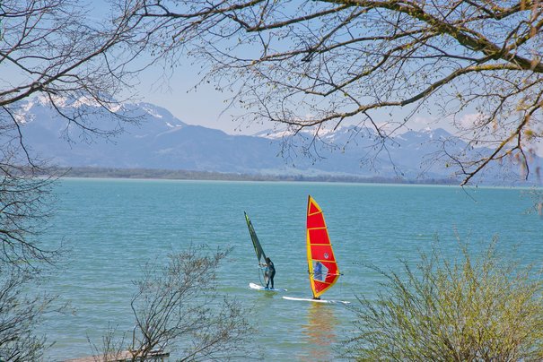 two windsurfers on the Chiemsee